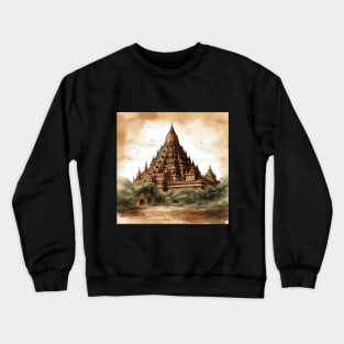 Historical illustration of Bagan, Myanmar Crewneck Sweatshirt